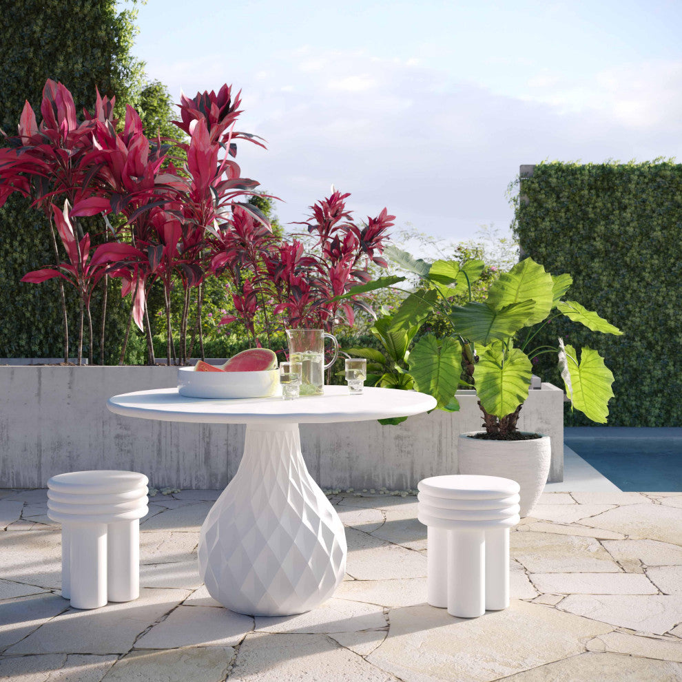 Tulum Ivory Concrete Dining Table - Ivory