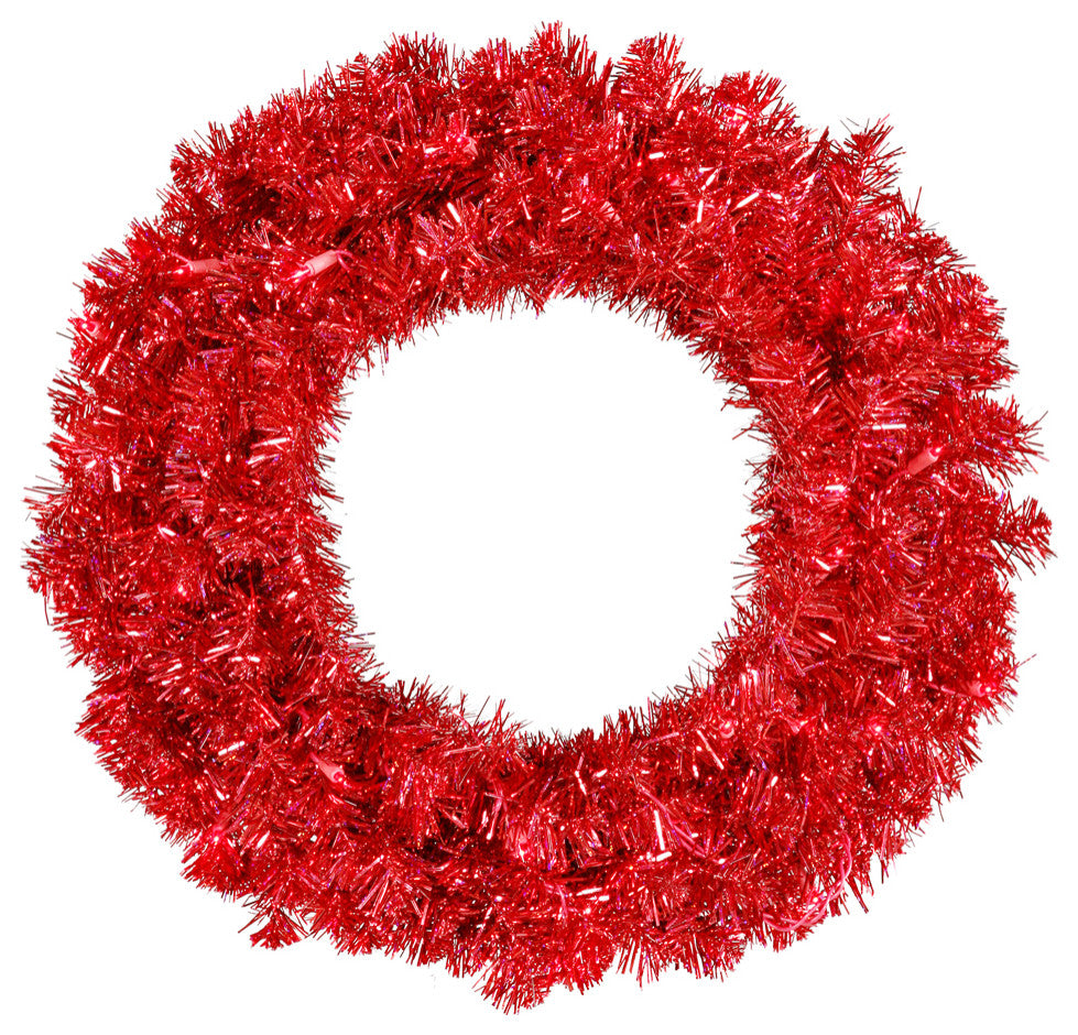 Vickerman 24" Red Wreath Dural 50Red Lts 180T