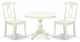 3 Pc Dining Set, Linen White Table, 2 Linen White Wood Chairs