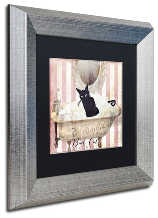 Color Bakery 'Bad Cat II' Art, Silver Frame, Black Matte, 11"x11"