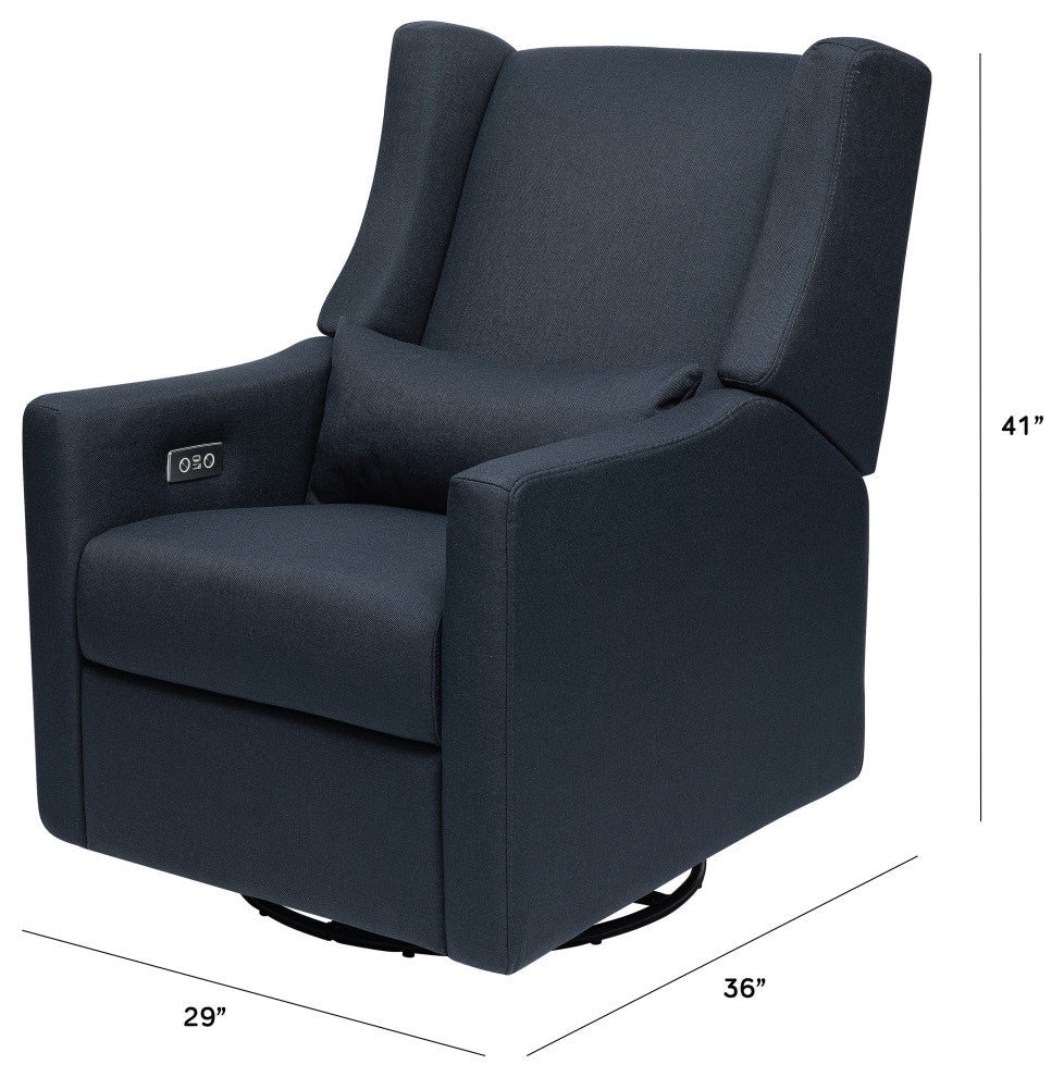 Kiwi Electronic Recliner and Swivel Glider With USB port, Performance Navy Eco-Twill
