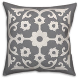 Gray and White Tile 18x18 Throw Pillow Cover