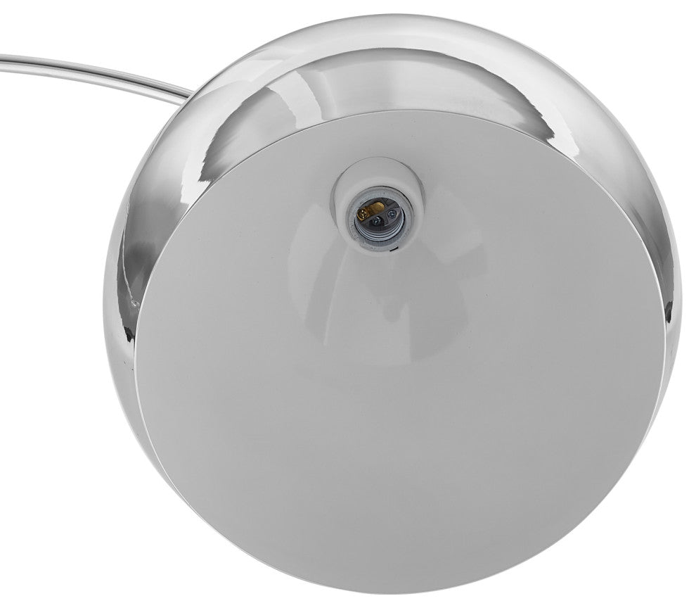 Inspired Home Katana Floor Lamp, Marble Stone Base, Chrome