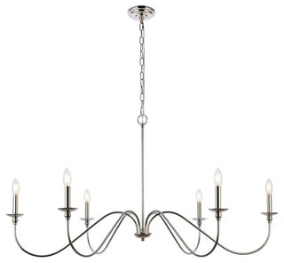 Transitional Polished Nickel 6-Light Chandelier