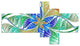Light Blue Fractal Stained Glass, Abstract Canvas Art Print, 60"x32", 5 panels