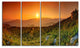 Summer in Mountains Panorama, Abstract Wall Art Canvas, 48"x28", 4 Panels