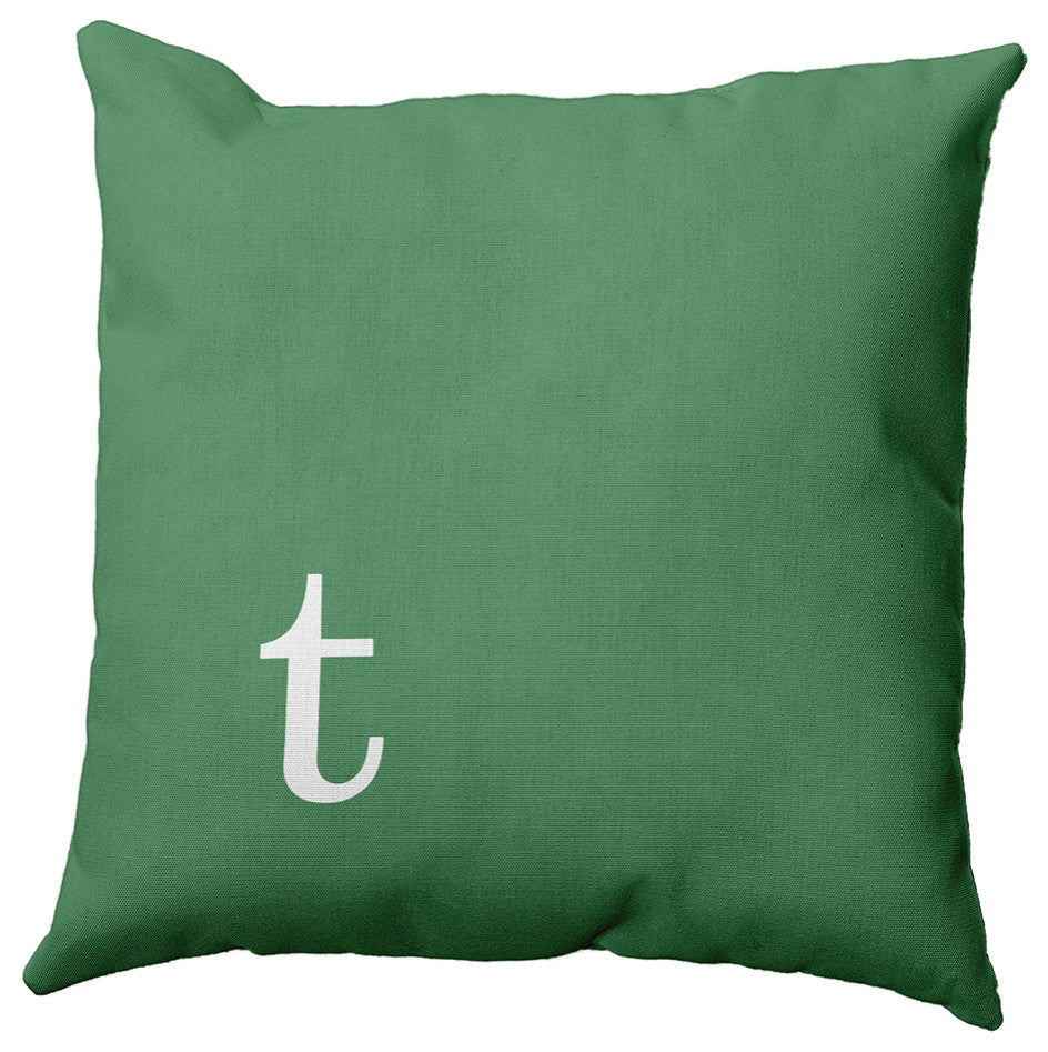 16"x16" Modern Monogram Decorative Throw Pillow, Sage