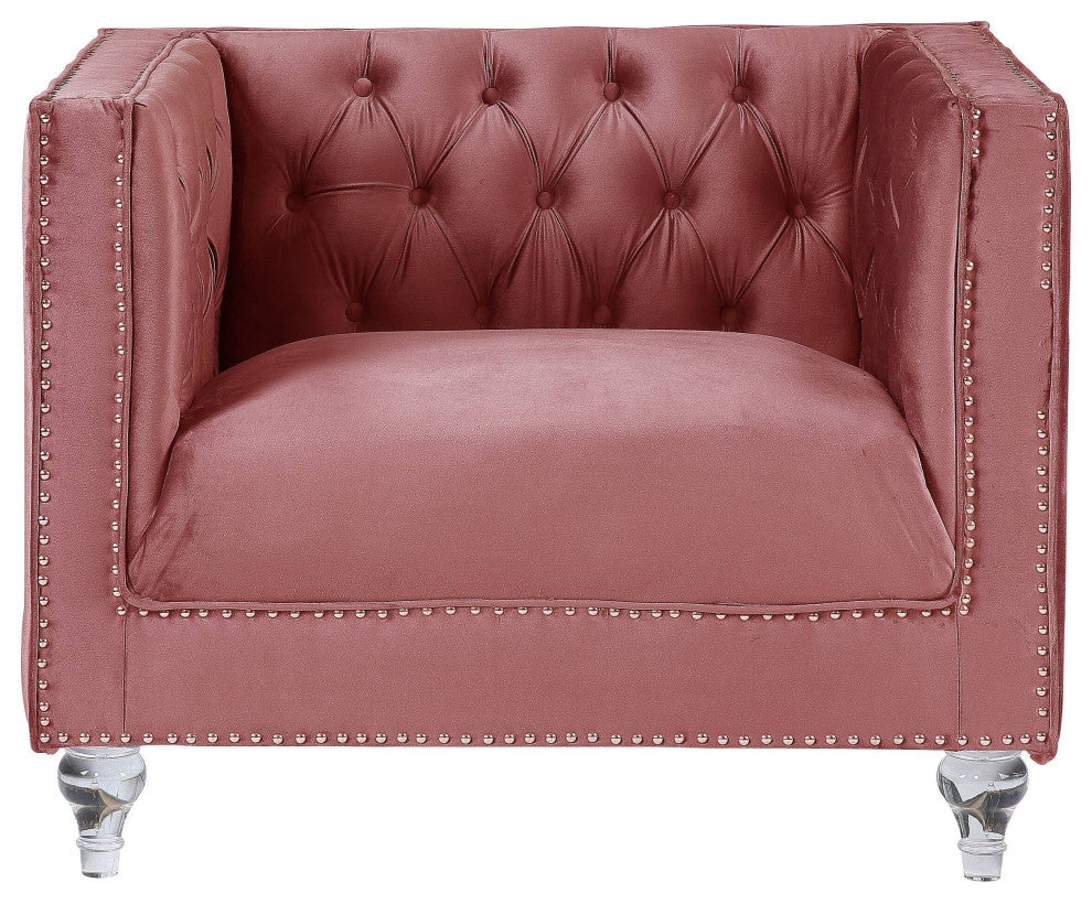 HeiberoII Chair, Pink Velvet