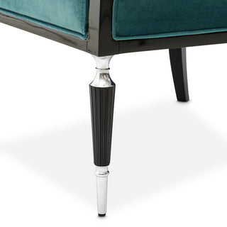 La Francaise Velvet Accent Chair Azure/Black