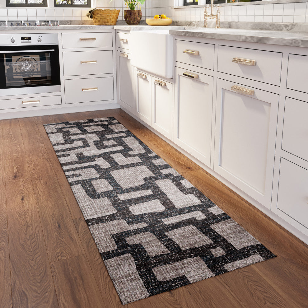Indoor/Outdoor Sedona SN4 Pebble Machine Washable 2'3" x 7'6" Runner Rug