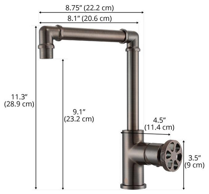 Urban Deck Mount Round Wheel Handle 1-Hole Bathroom Faucet, Oil-Rubbed Bronze