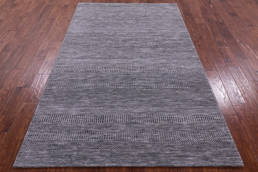 5' 0" X 8' 2" Savannah Grass Wool and Silk Hand-Knotted Rug Q11941