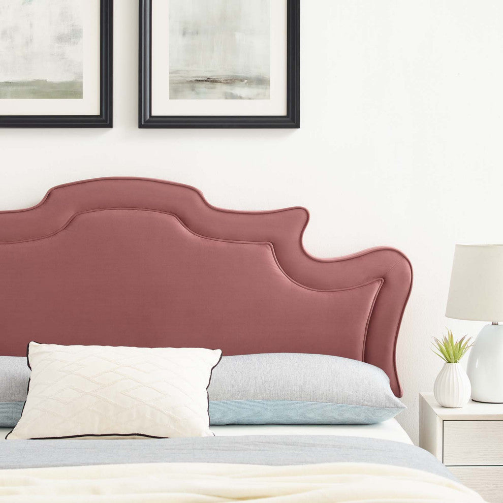Evangeline Performance Velvet Twin Headboard, Dusty Rose