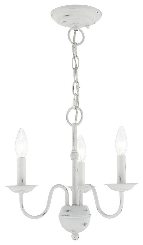 Windsor 3 Light Mini Chandelier, Antique White
