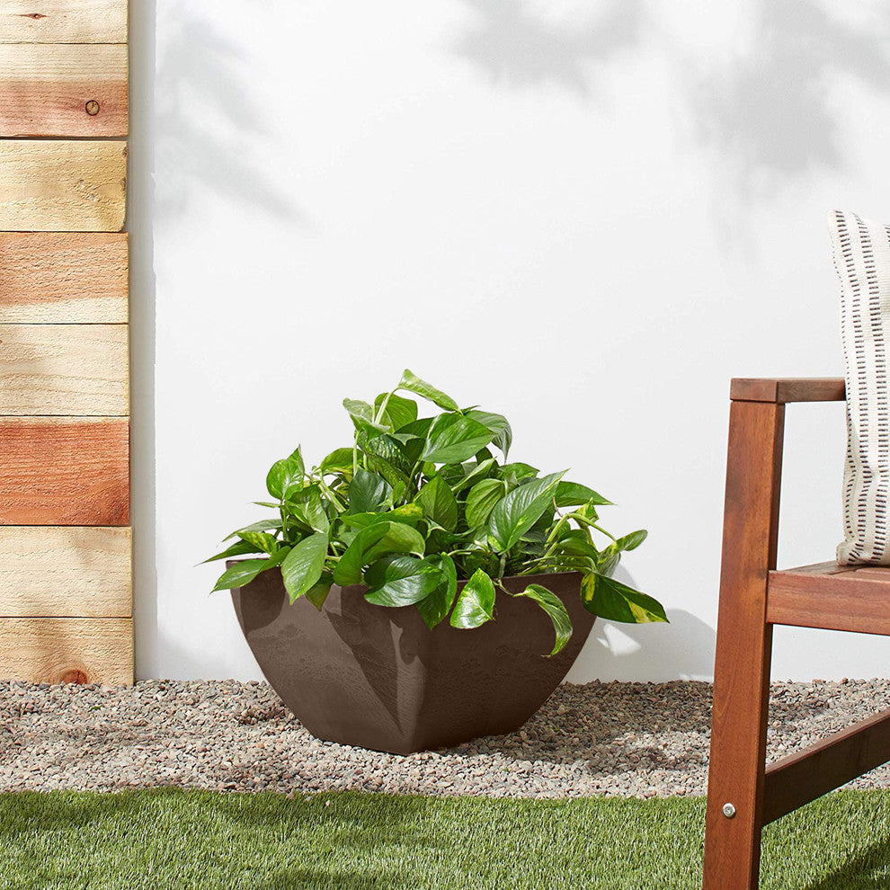 Simplicity Square Pot, Chocolate, Small