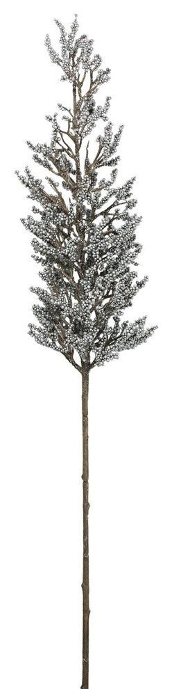 39" Silver Glittered Artificial Pine Sprig Christmas Branch Spray