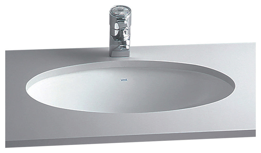 Oval Undermount Sink, White, 23"
