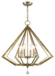 Diamond Chandelier, Antique Brass