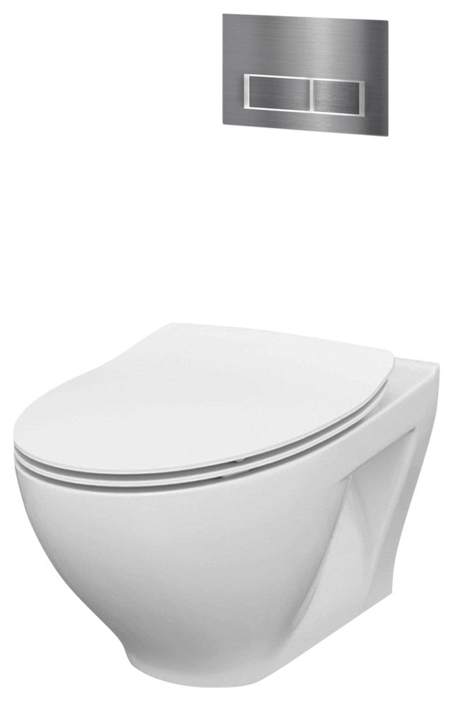 In-Wall Toilet Set, Chrome Rectangular Actuators, 2"x6" Carrier & Tank