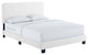 Tufted Platform Bed Frame, Queen Size, Velvet, White, Modern Contemporary
