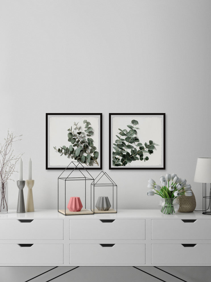 Eucalyptus Bloom Diptych, 2-Piece Set, 24x24 Panels