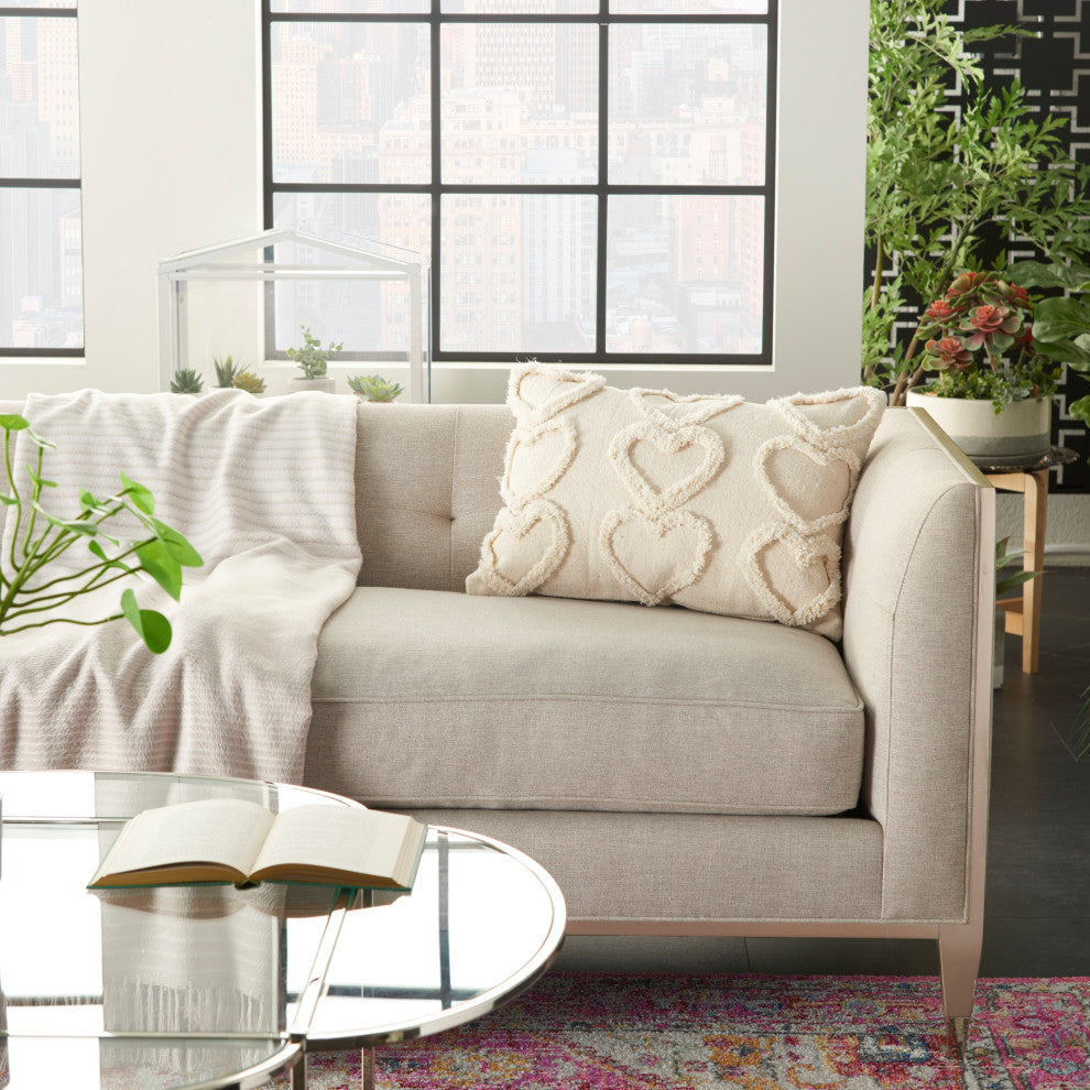 Mina Victory GT022 Throw Pillow, Cream, 14" x 20"