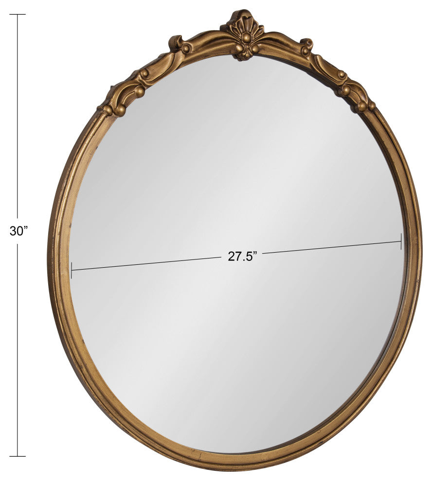 Marchon Framed Wall Mirror, Gold 30" Diameter