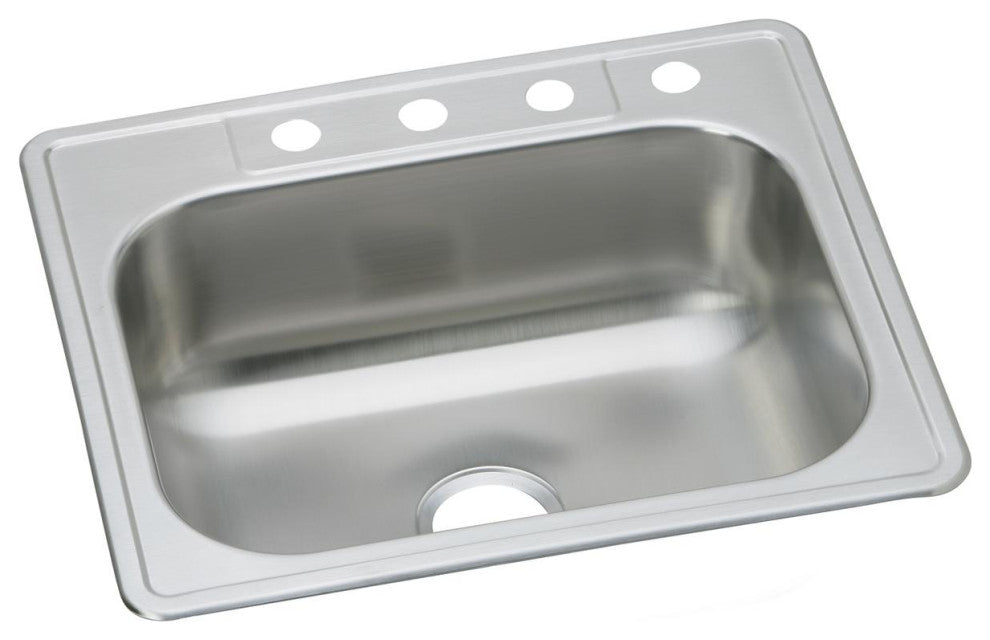 DSE133224 Dayton Stainless Steel 33" x 22" x 8-1/16", Drop-in Sink, 4 Holes