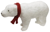Walking Plush Polar Bear Christmas Decoration, White, 25"