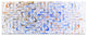 Light Blue Watercolor Fractal Art, Abstract Art on Canvas, 83"x32", 7 Panels