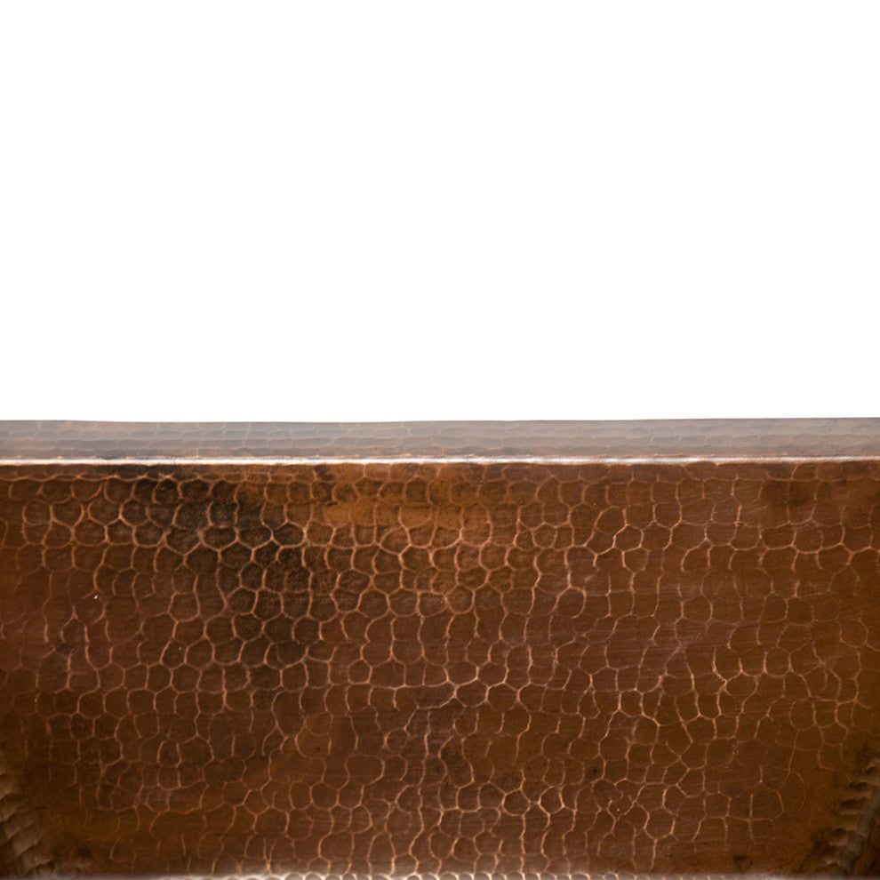 Rectangle Hammered Copper Bathroom Sink, Oil Rubbed Bronze