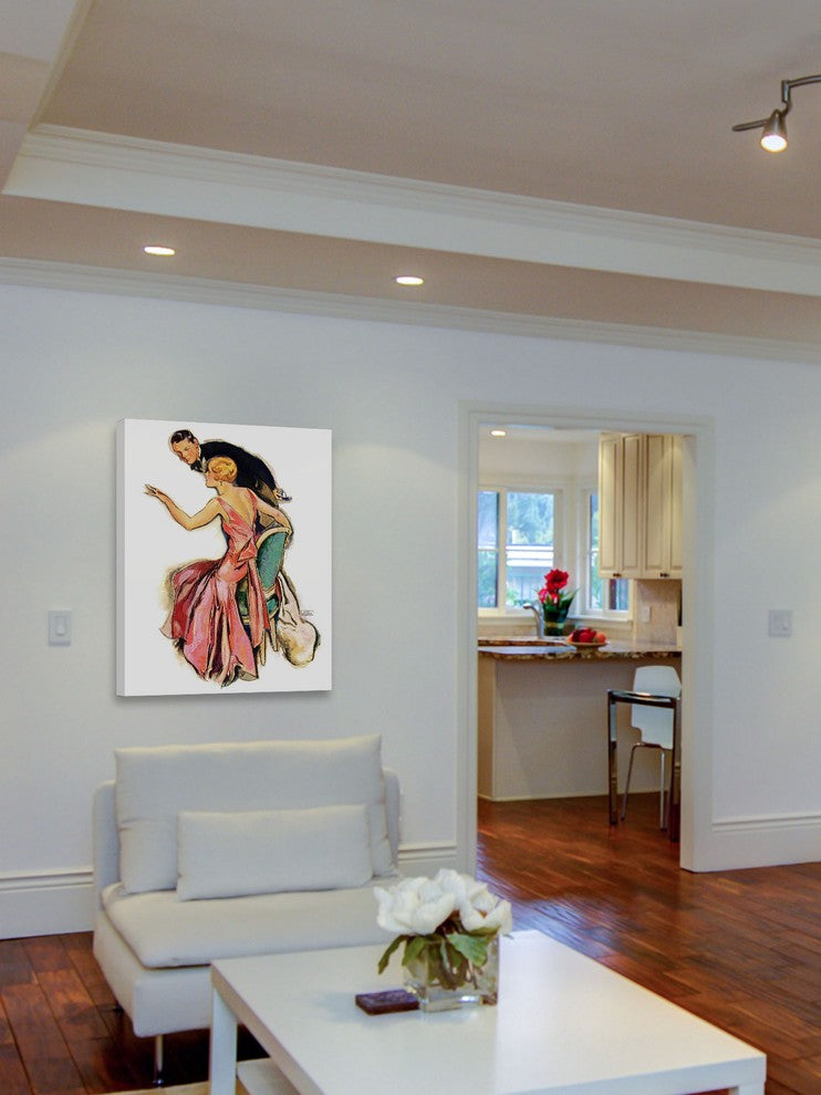 "Engaged Couple" Painting Print on Wrapped Canvas
