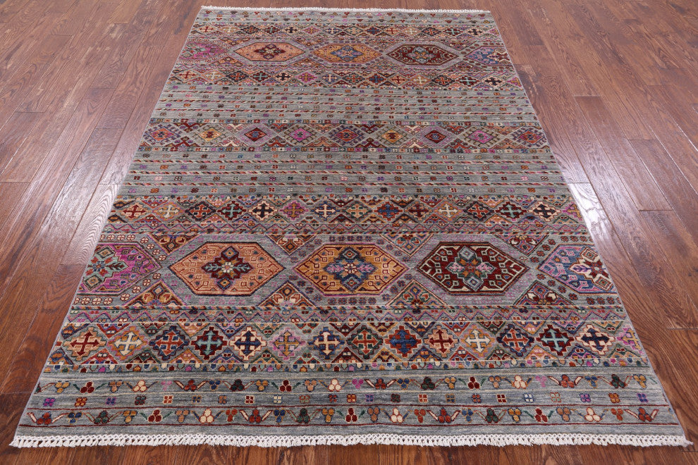 Handmade Khorjin Super Kazak Rug 5' 8" X 7' 10" Q11267