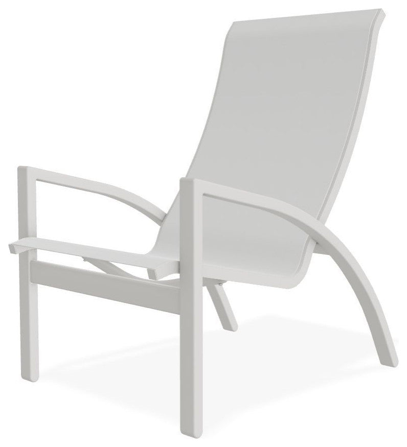 Kendall Sling Stackable Outdoor Lounge Chair, White/Snow
