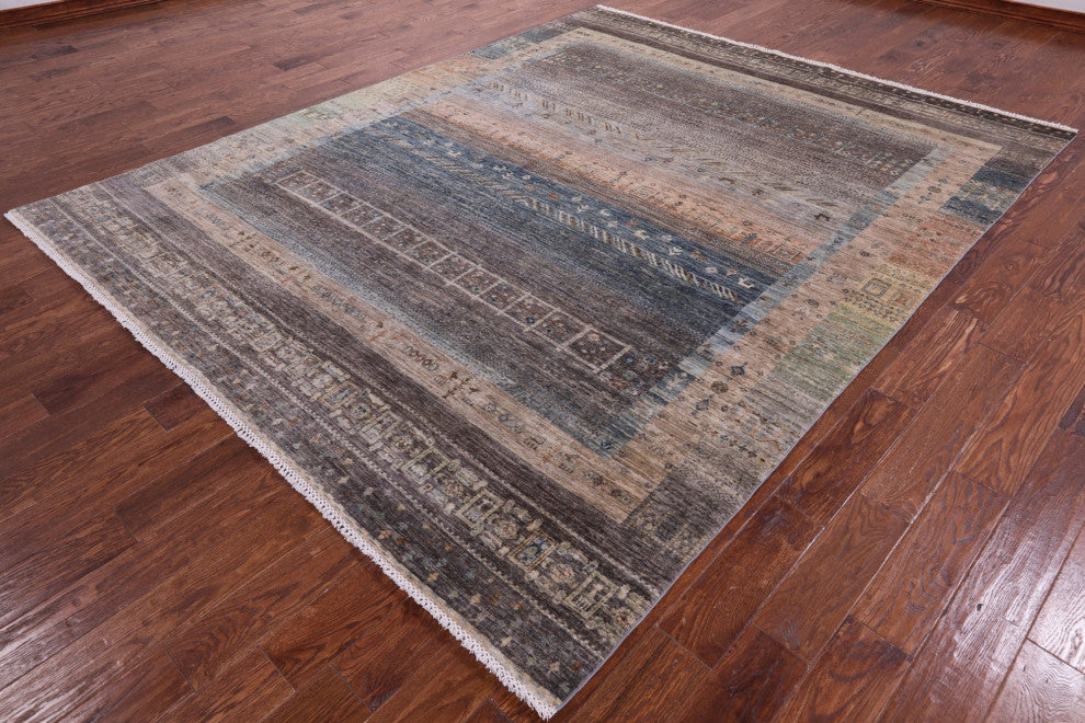 8' 0" X 10' 0" Tribal Persian Gabbeh Handmade Wool Rug Q9967