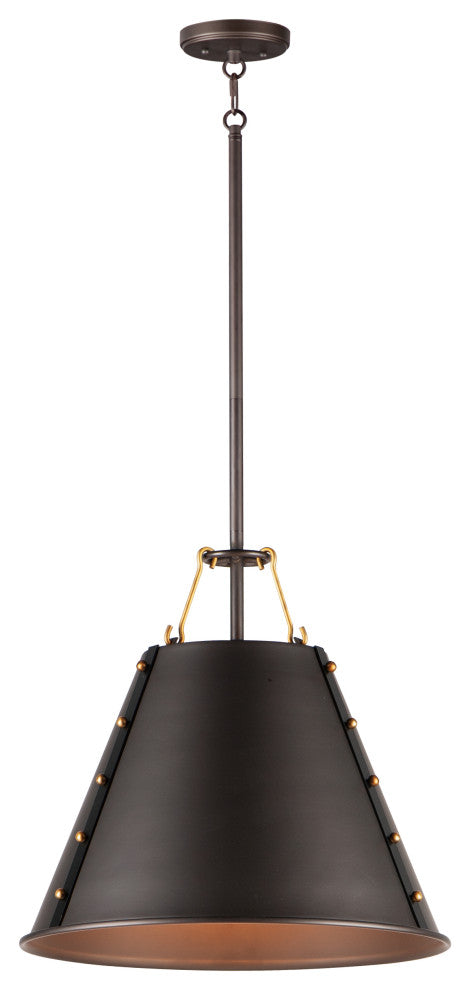 Maxim Lighting Trestle 1-Light Pendant, Oil Rubbed Bronze/Brass, 25162OIAB