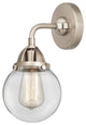 Beacon Sconce, Brushed Satin Nickel, Clear, Clear