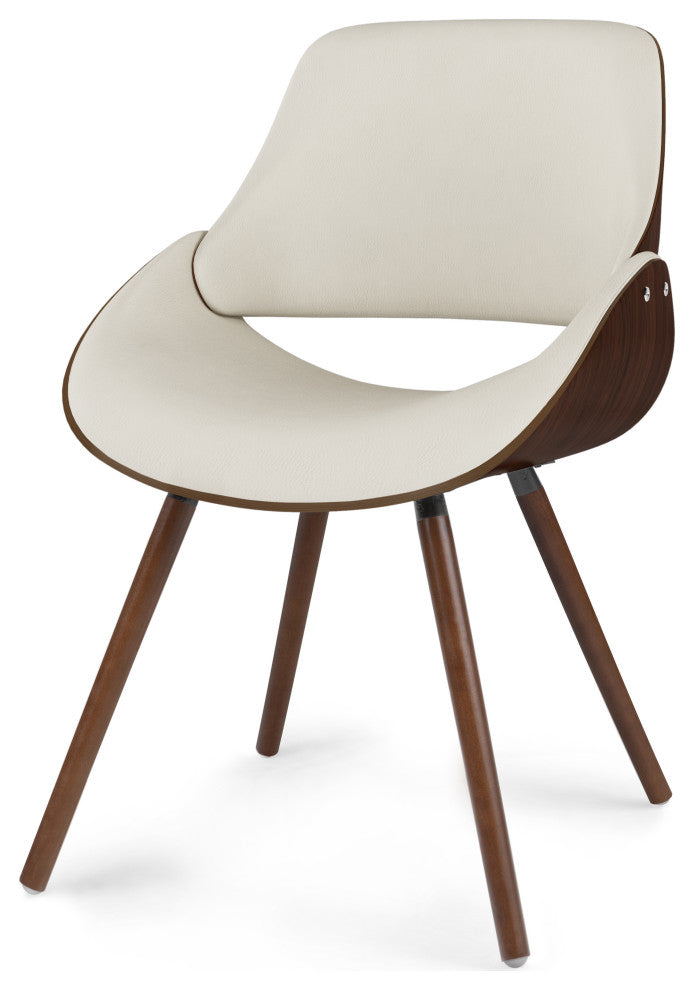Malden Bentwood Dining Chair with Wood Back in Natural Linen Look Fabric