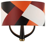 Patchwork 2-Light Wall Sconce, Black/Satin Brass/Patchwork