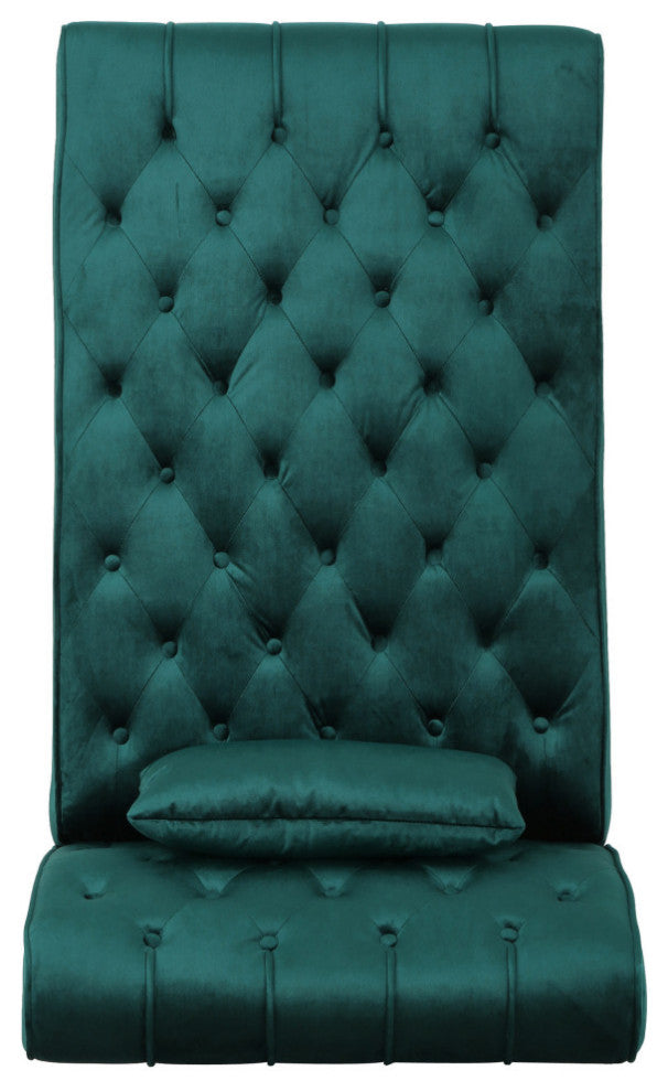 GDF Studio Rafaela Tufted New Velvet Chaise Lounge, Teal