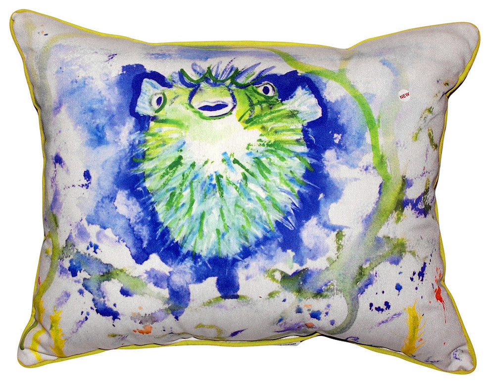 Spiney Puffer Small Indoor/Outdoor Pillow 11x14 - Set of Two