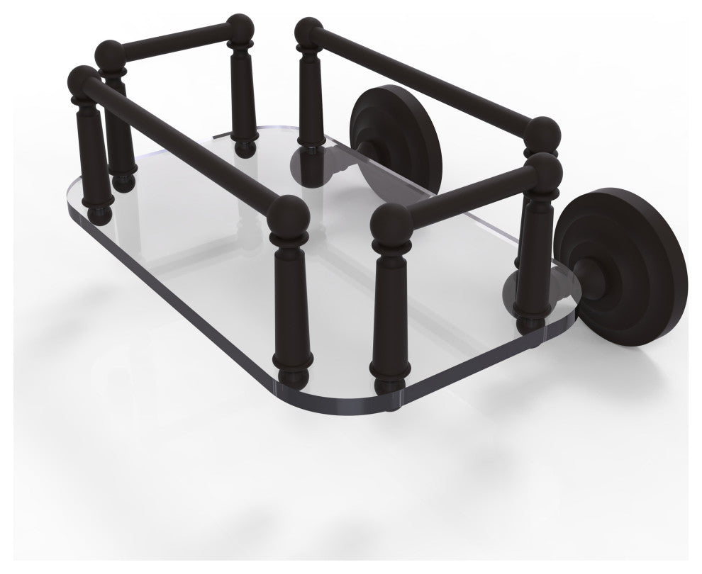 Que New Wall Mounted Glass Guest Towel Tray, Oil Rubbed Bronze