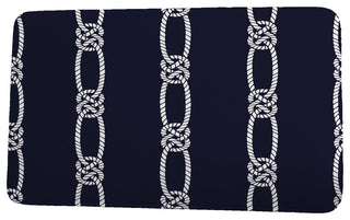 Nautical Nights Tom Foolery Stripe Print Bath Mat, Navy Blue, 21"x34"