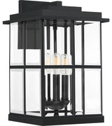 Quoizel MGN8410MBK Three Light Outdoor Wall Lantern, Matte Black Finish