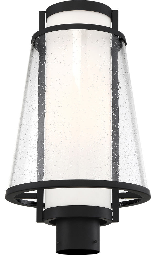 Nuvo Anau 1-Light Incandescent Matte Black Glass Wall Mount