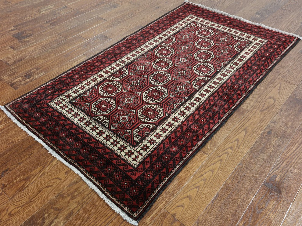 Persian Balouch Oriental Wool Area Rug 4'x6', W2304
