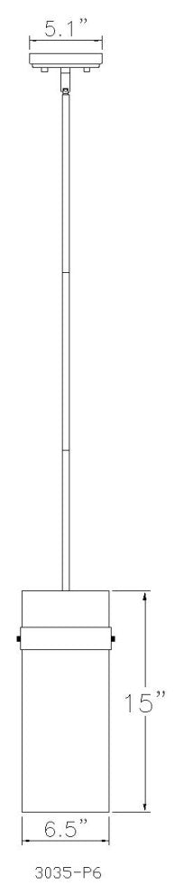 Zlite 3035P6-BN 1-Light Pendant, Clear