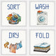 Perfect Laundry Quadriptych, 4-Piece Set, 12x12 Panels