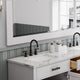 Hartford 72" Double Sink Marble Countertop Bath Vanity, White, Vanity With Goose