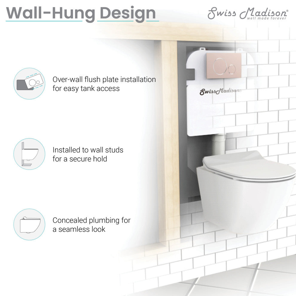 Wall Hung Toilet Concealed Carrier Tank 2x6